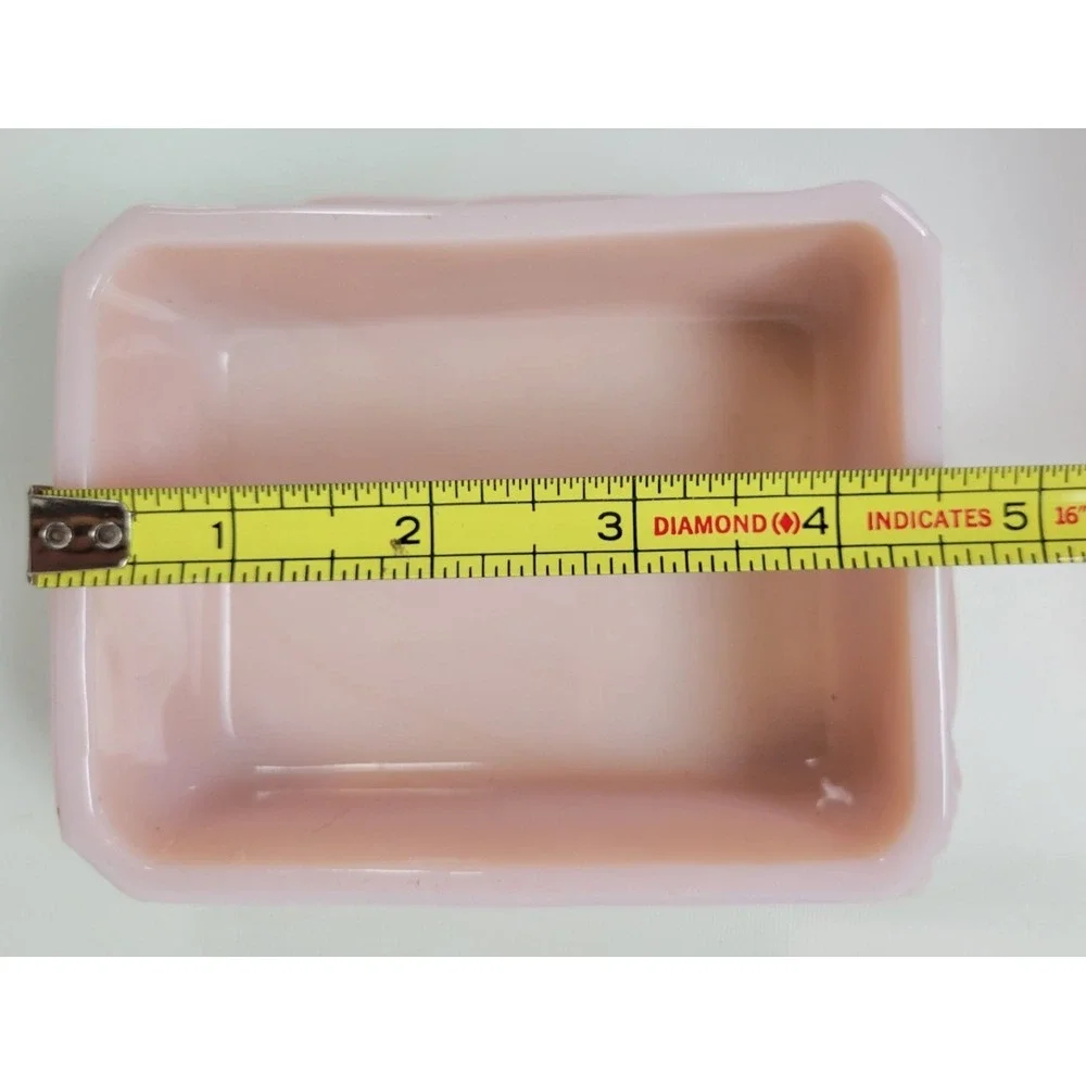 Vtg Cambridge Glass Crown Tuscan Trinket‎ Cigarette Box Seashell Pink Roses